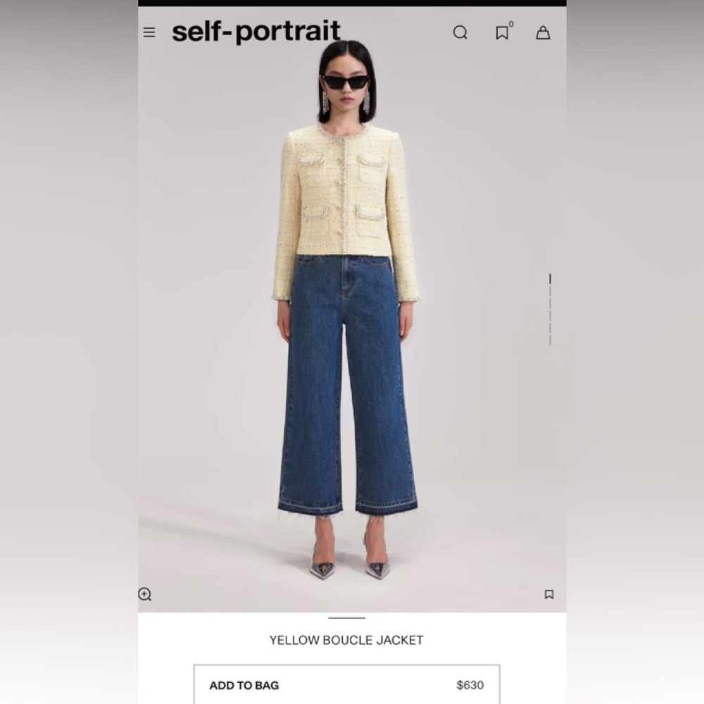 Self Portrait YELLOW BOUCLE JACKET